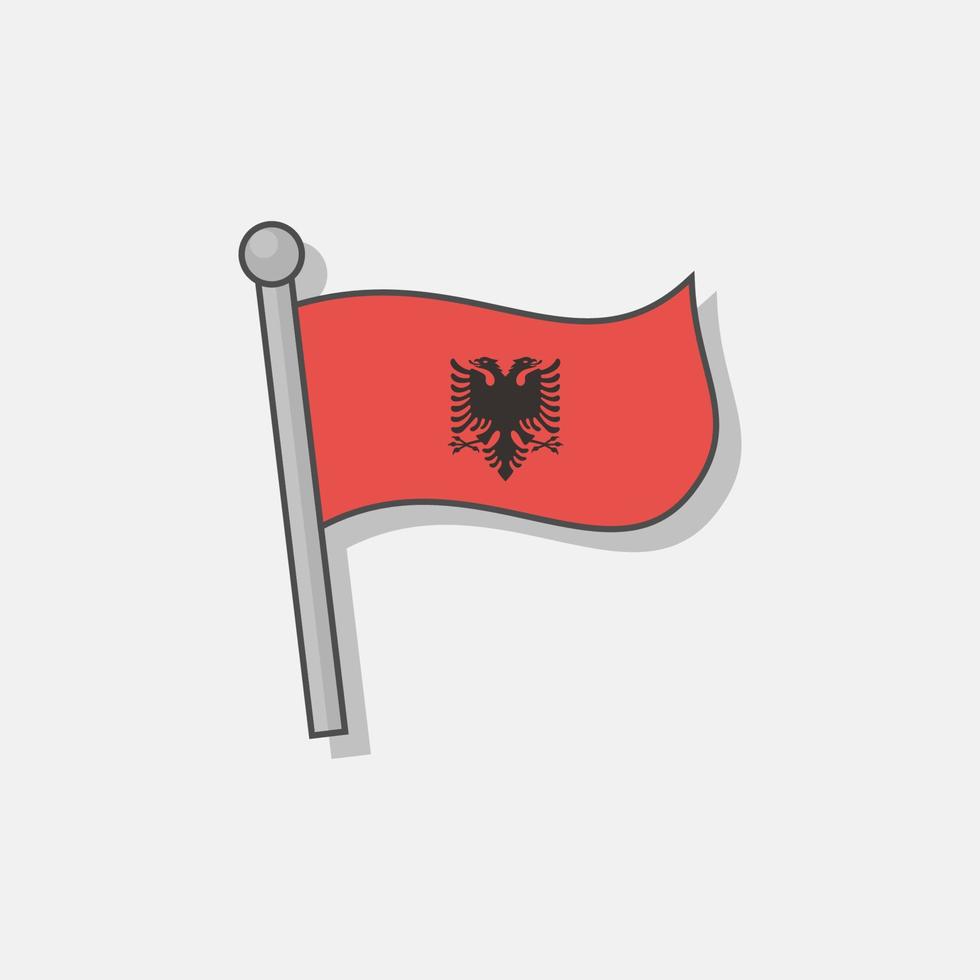 Illustration of Albania flag Template vector