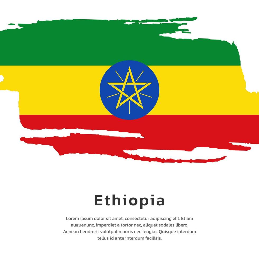 Illustration of Ethiopia flag Template vector
