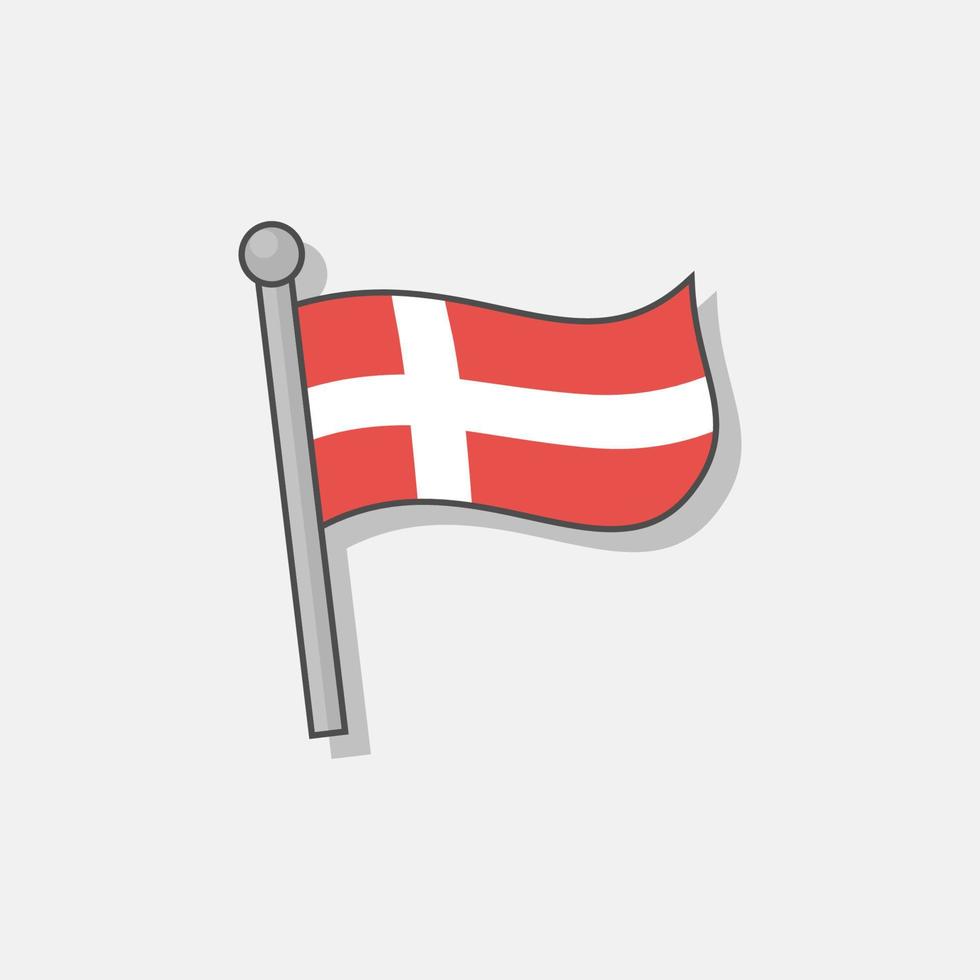 Illustration of Denmark flag Template vector