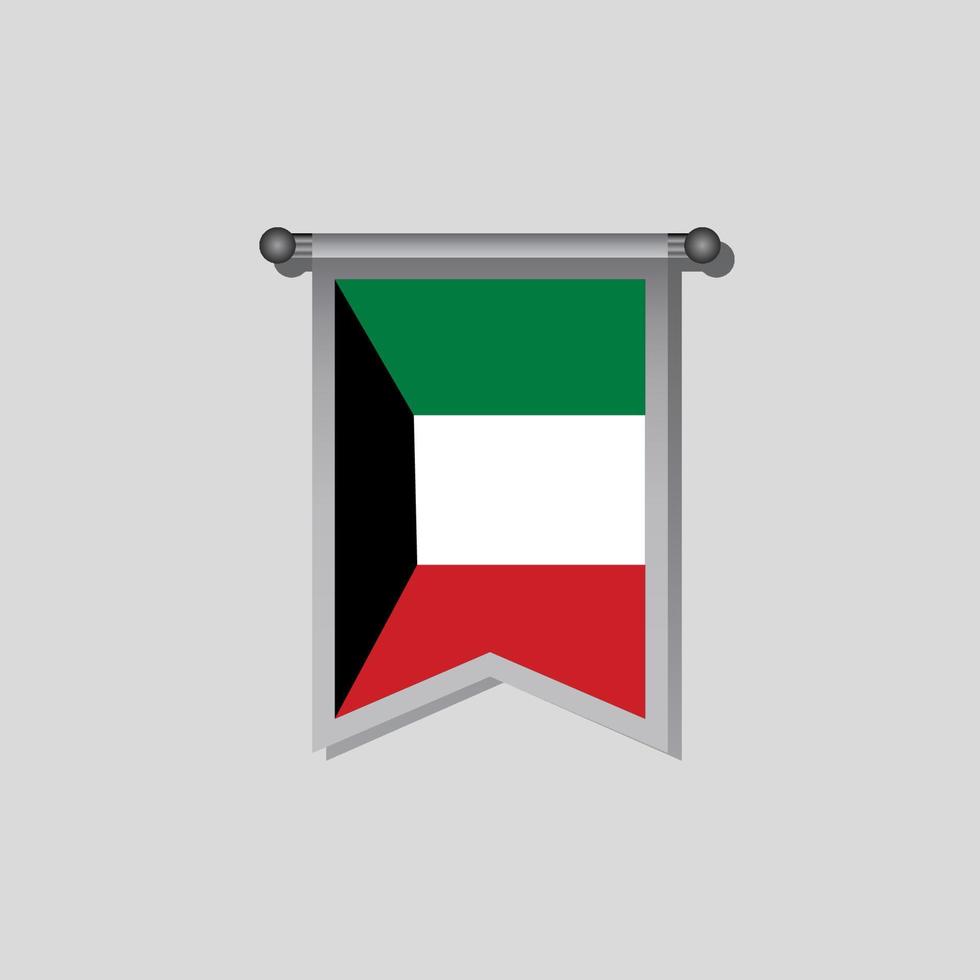 Illustration of Kuwait flag Template vector