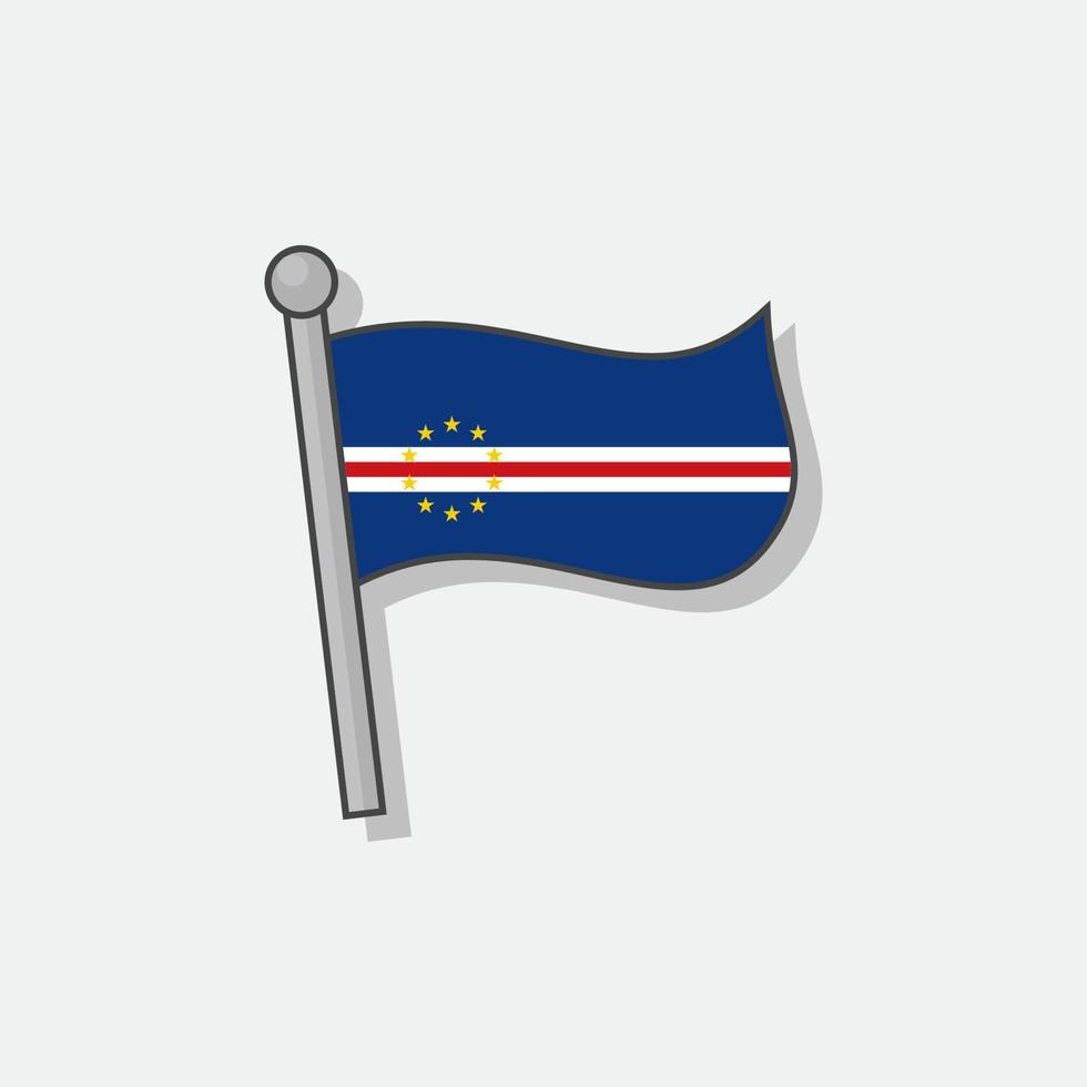 ilustración de la plantilla de la bandera de cabo verde vector