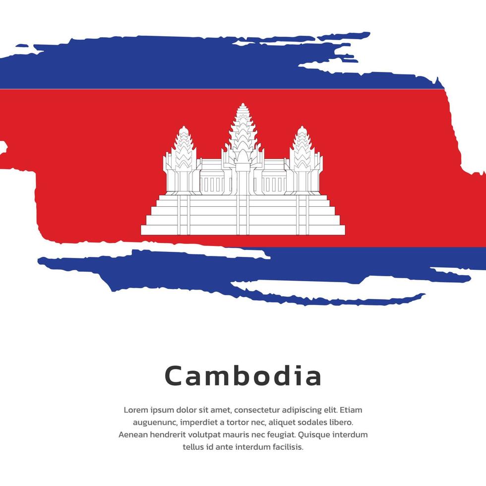 ilustración de la plantilla de la bandera de camboya vector