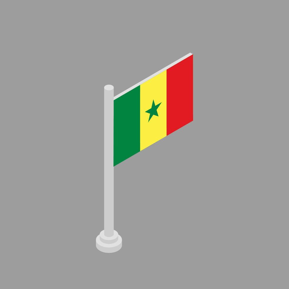 ilustración de plantilla de bandera de senegal vector