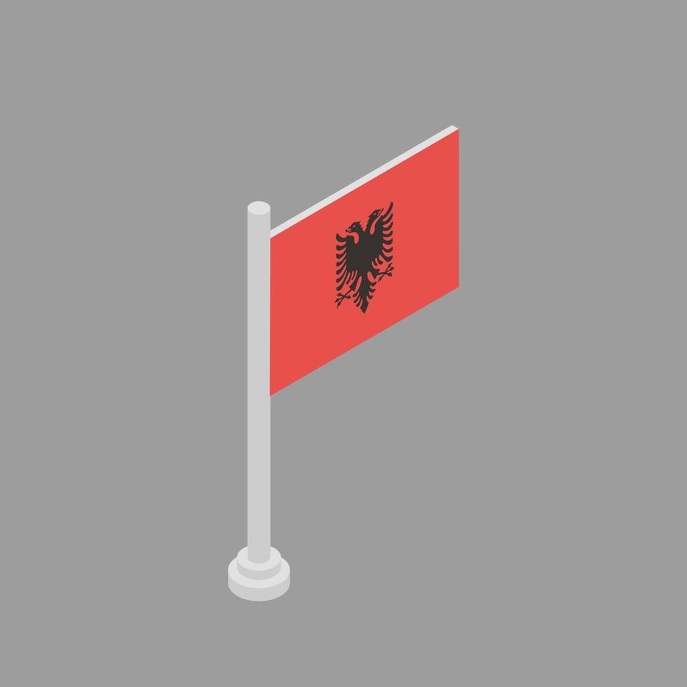 ilustración de la plantilla de la bandera de albania vector