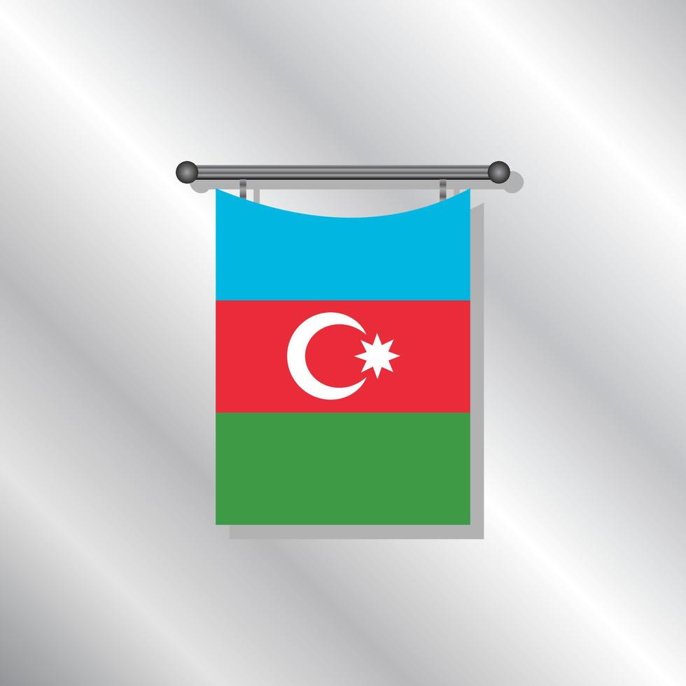 ilustración de la plantilla de la bandera de azerbaiyán vector