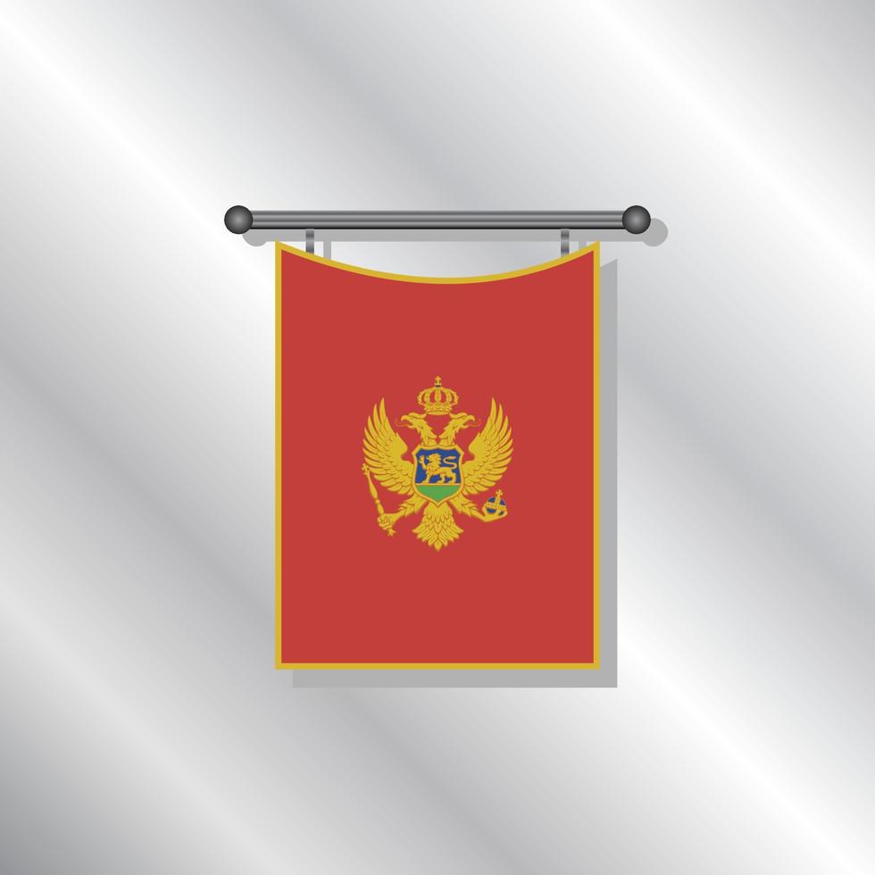 ilustración de la plantilla de la bandera de montenegro vector