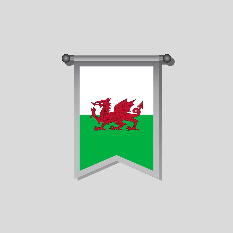 Illustration of Wales flag Template vector
