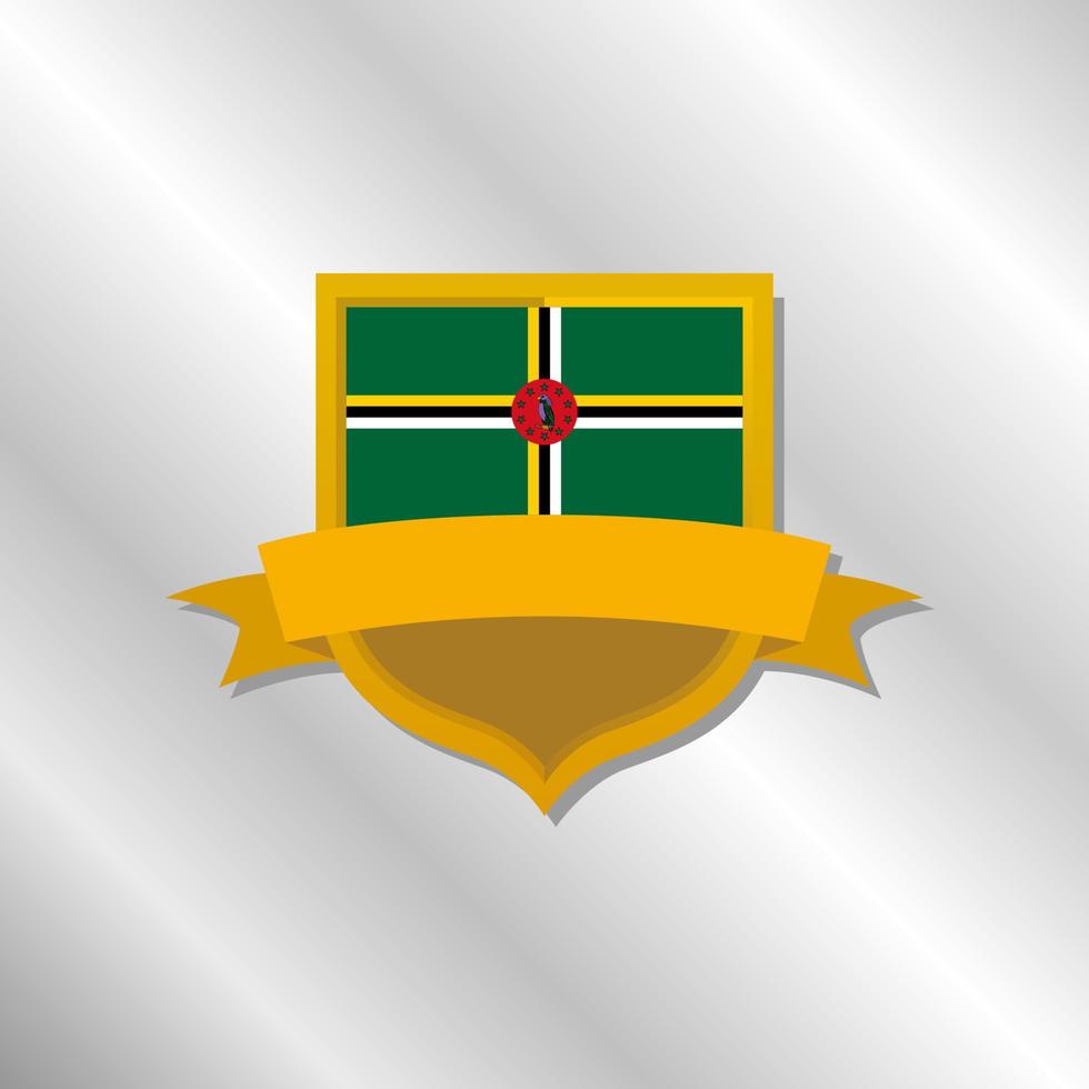 Illustration of Domonica flag Template vector