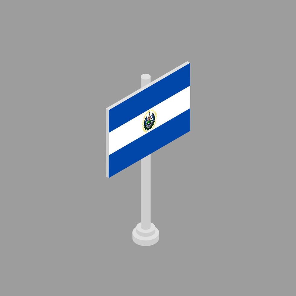 ilustración de la plantilla de la bandera de el salvador vector