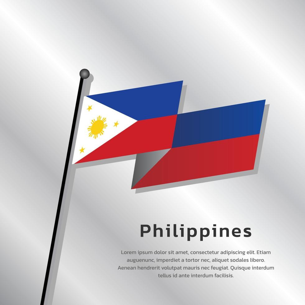 ilustración de la plantilla de la bandera de filipinas vector