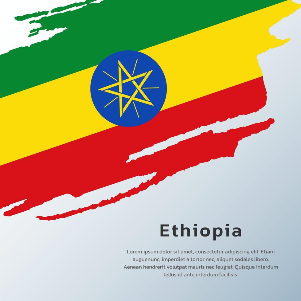 Illustration of Ethiopia flag Template vector