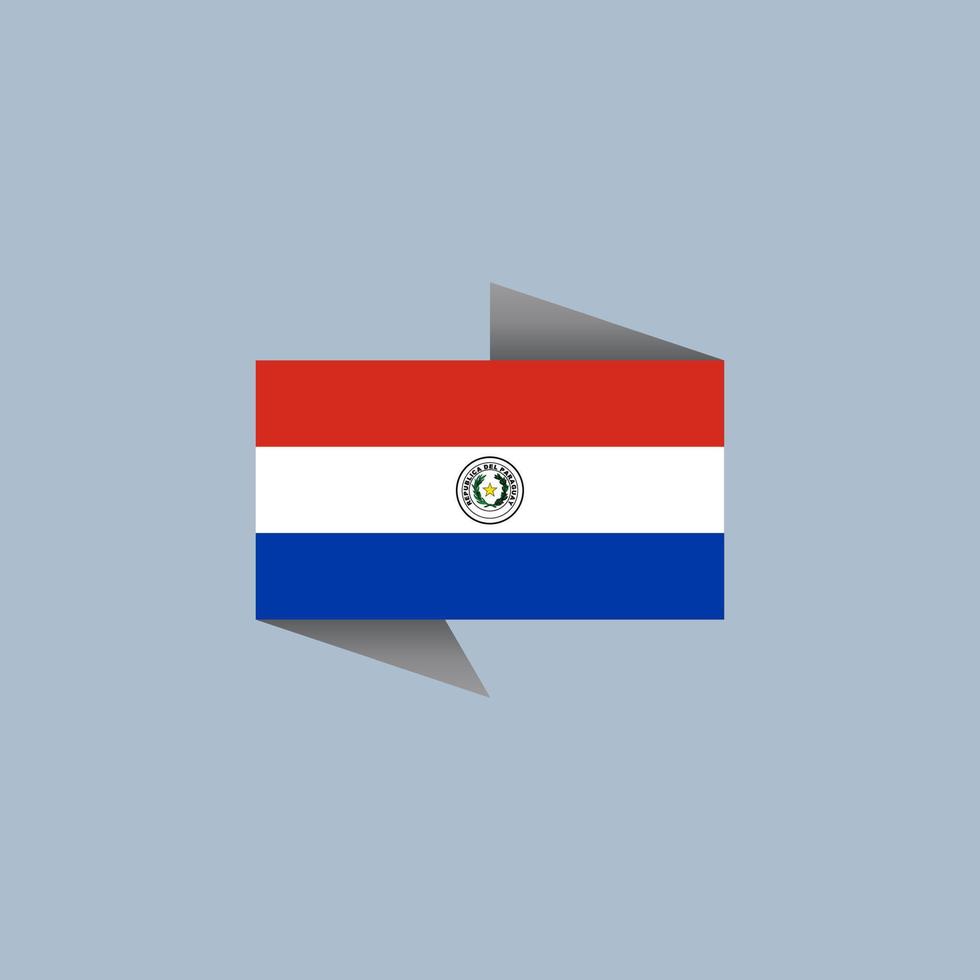 ilustración de plantilla de bandera de paraguay vector