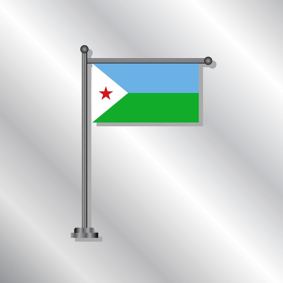 ilustración de la plantilla de la bandera de djibouti vector
