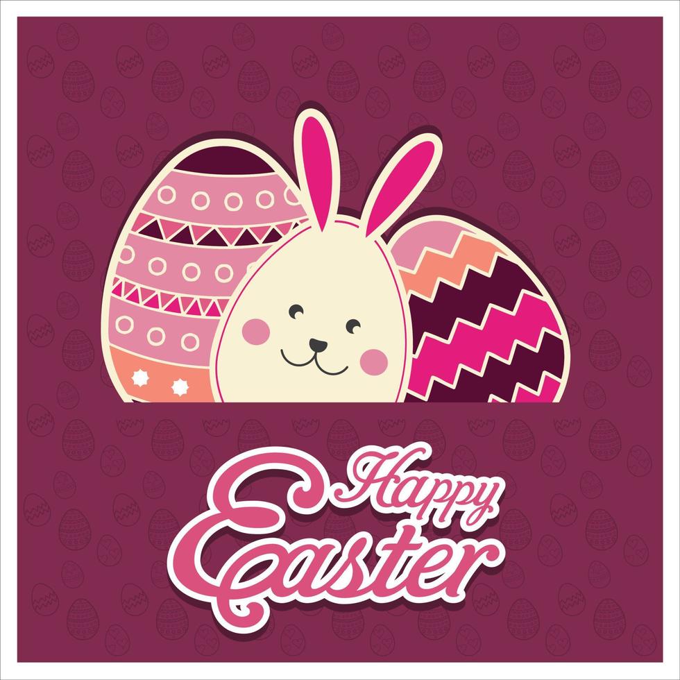 Happy Easter day card with creative design typography vector