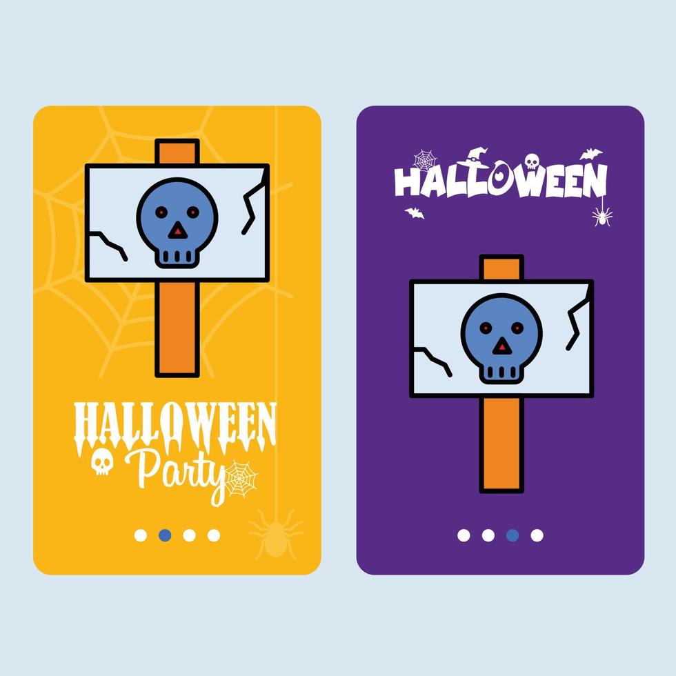 diseño de invitación de halloween feliz con vector de tablero de peligro