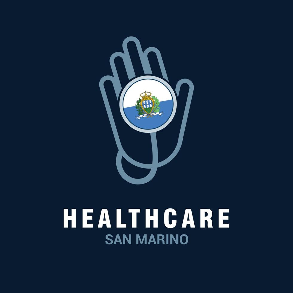 Health care logo with country flag design vector