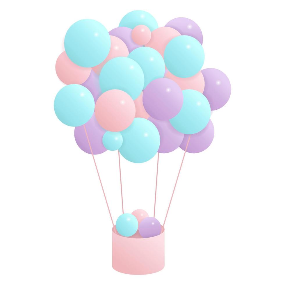 Matte balls in delicate shades. Basket balls. Balloons for use in postcards, invitations, holidays. realistic balls vector