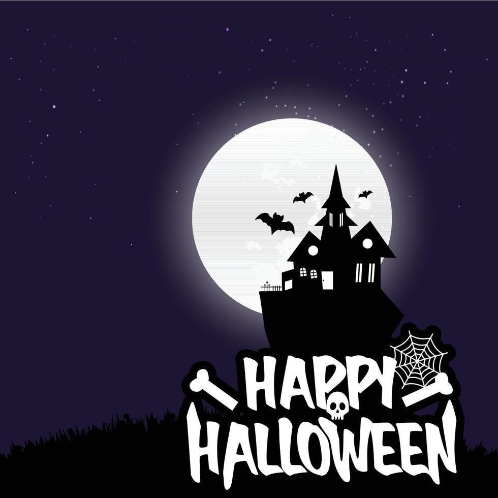 fondo de noche de miedo feliz halloween vector