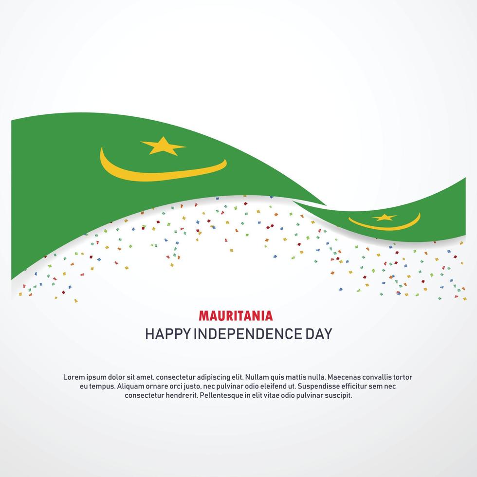 fondo de feliz día de la independencia de mauritania vector