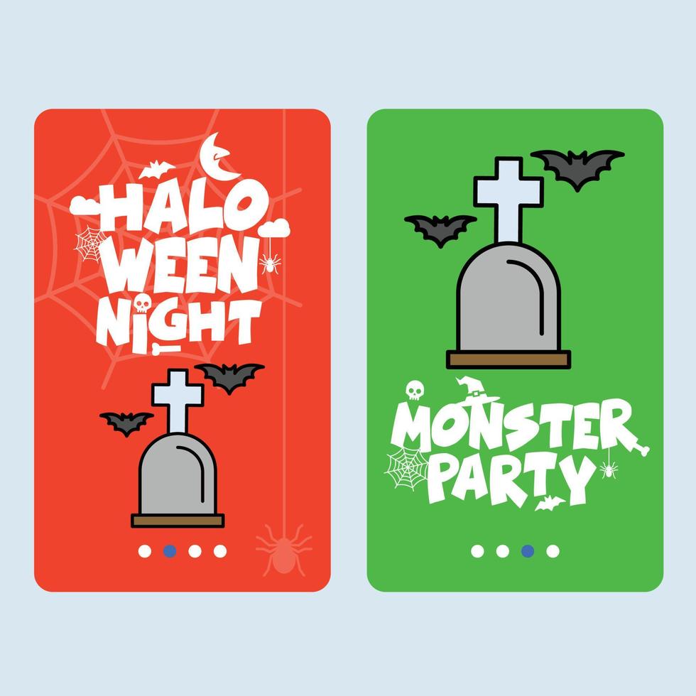 Happy Halloween invitation design with grave vector