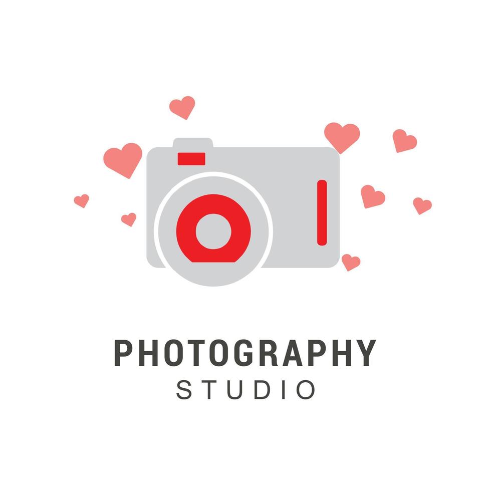 Camera logo design with typography vector