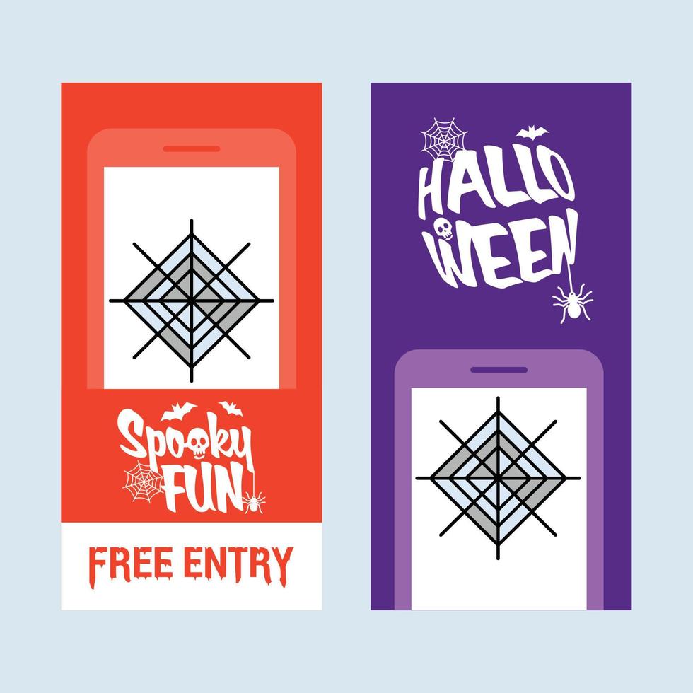 Happy Halloween invitation design with spider vector