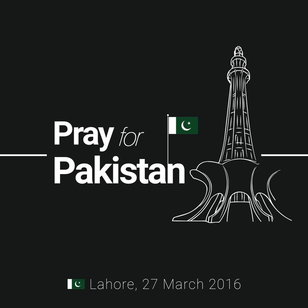Pray for Pakistan with typographic design vector