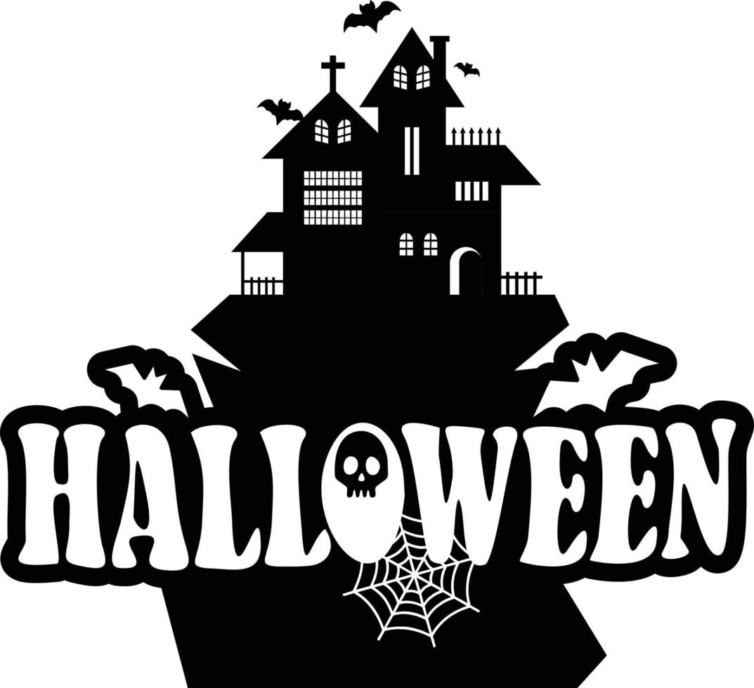 diseño de halloween con tipografía y fondo blanco vector ilustración vectorial