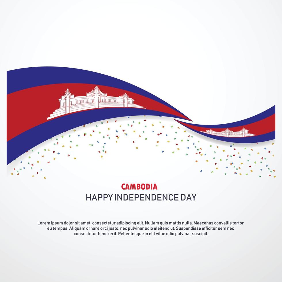 fondo feliz del día de la independencia de camboya vector