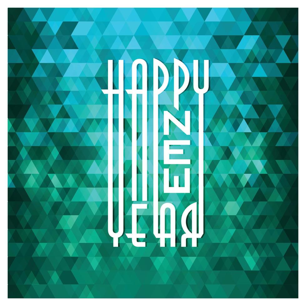 tipografía de feliz año nuevo con vector de diseño de fondo abstracto