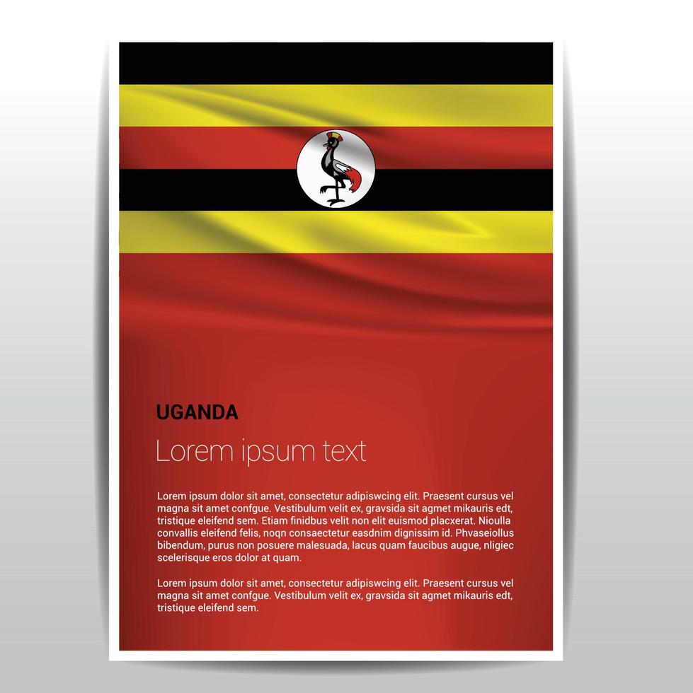 Uganda flag design vector