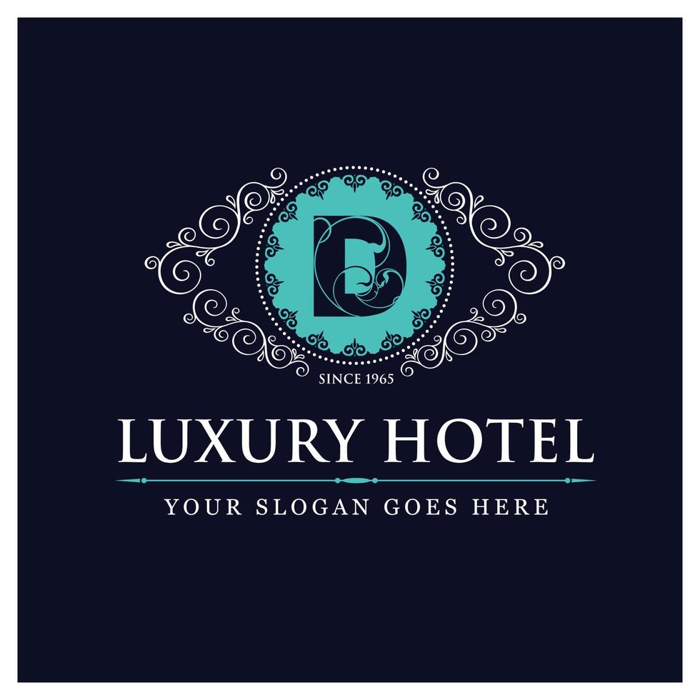 Luxury hotel design with logo and typography vector