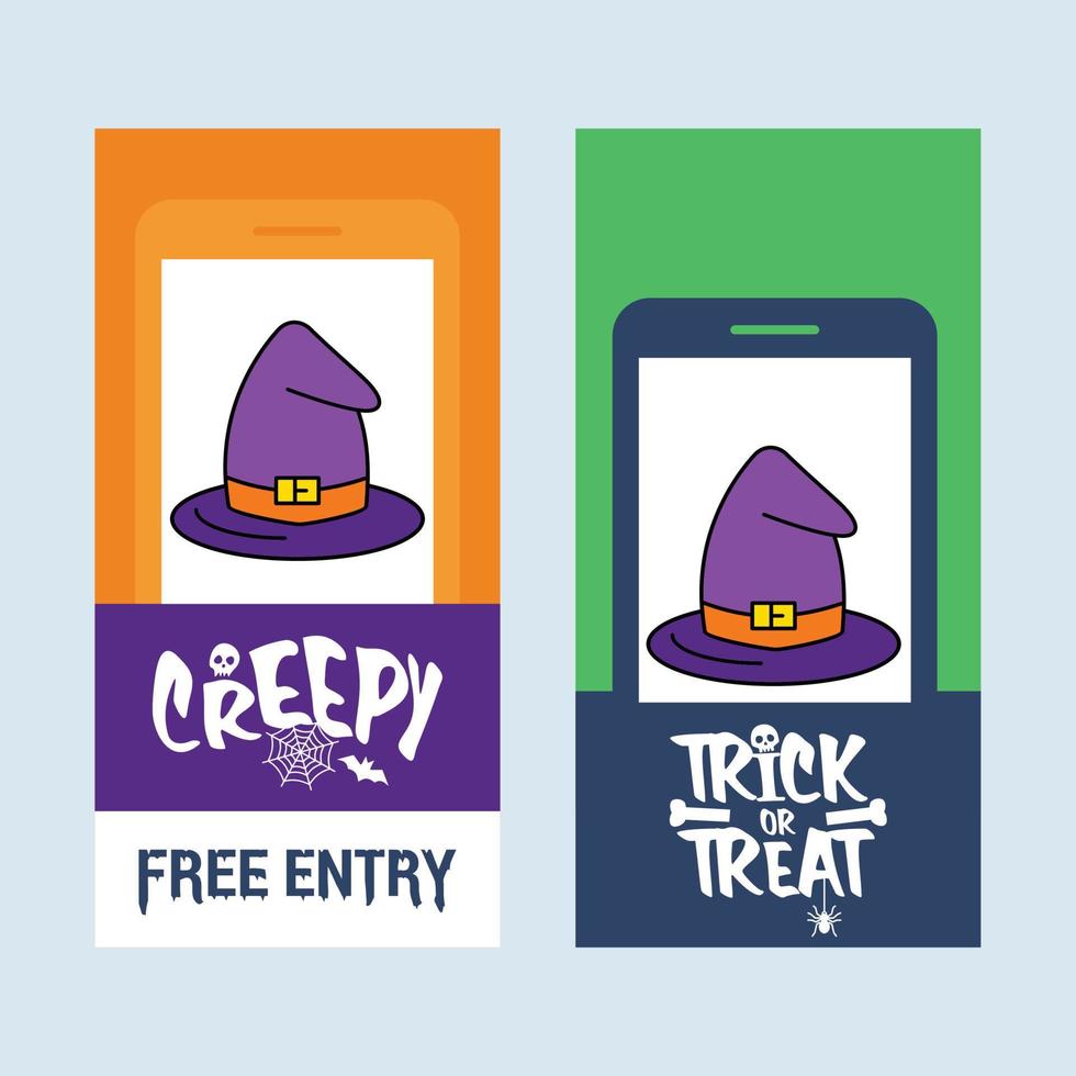 Happy Halloween invitation design with hat vector