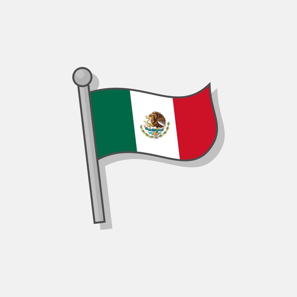 ilustración de la plantilla de la bandera de méxico vector