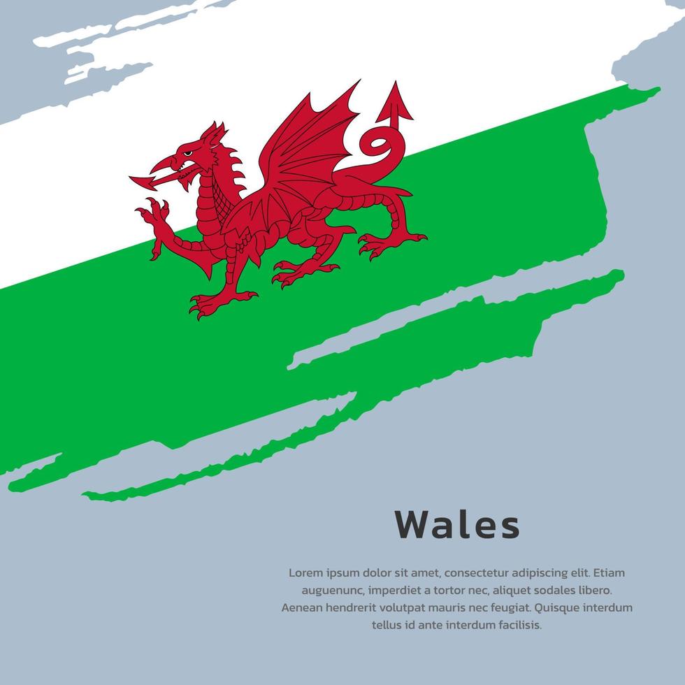 Illustration of Wales flag Template vector