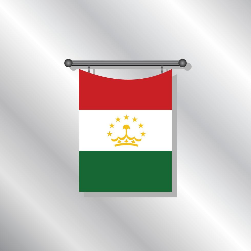 Illustration of Tajikistan flag Template vector