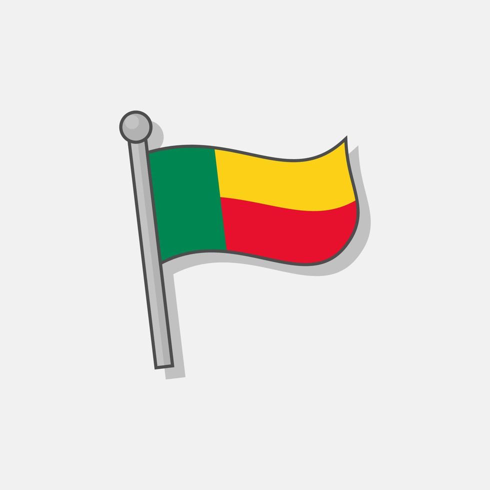 ilustración de la plantilla de la bandera de benin vector