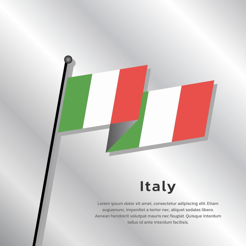 ilustración de la plantilla de la bandera de italia vector