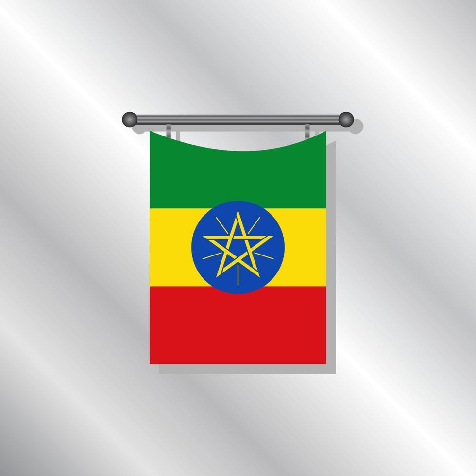 Illustration of Ethiopia flag Template vector