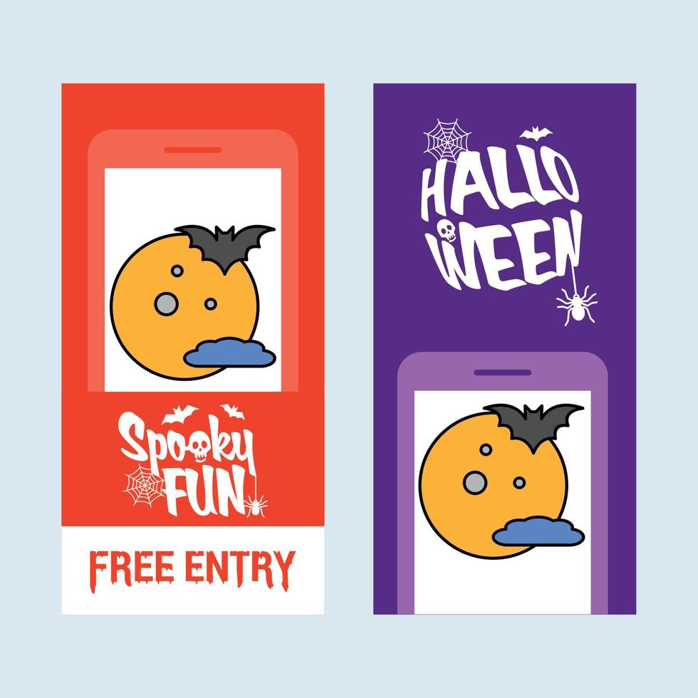 Happy Halloween invitation design with moon vector