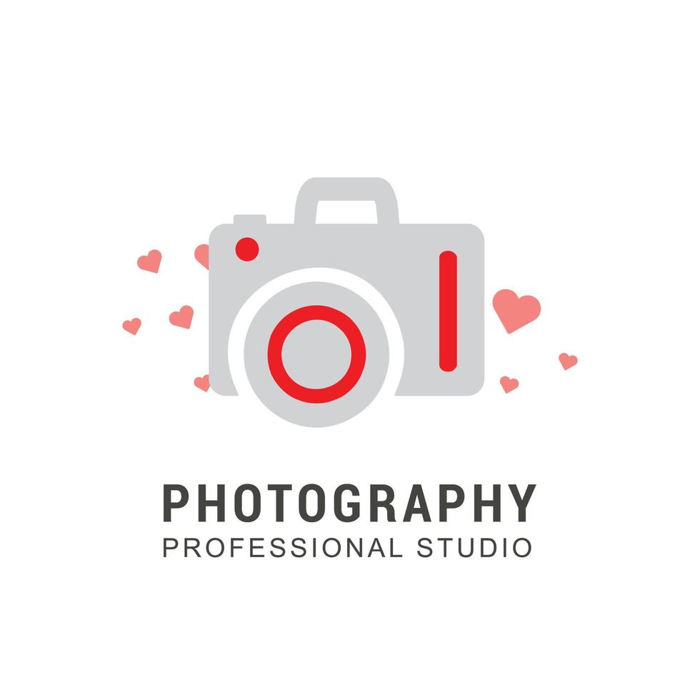 Camera logo design with typography vector