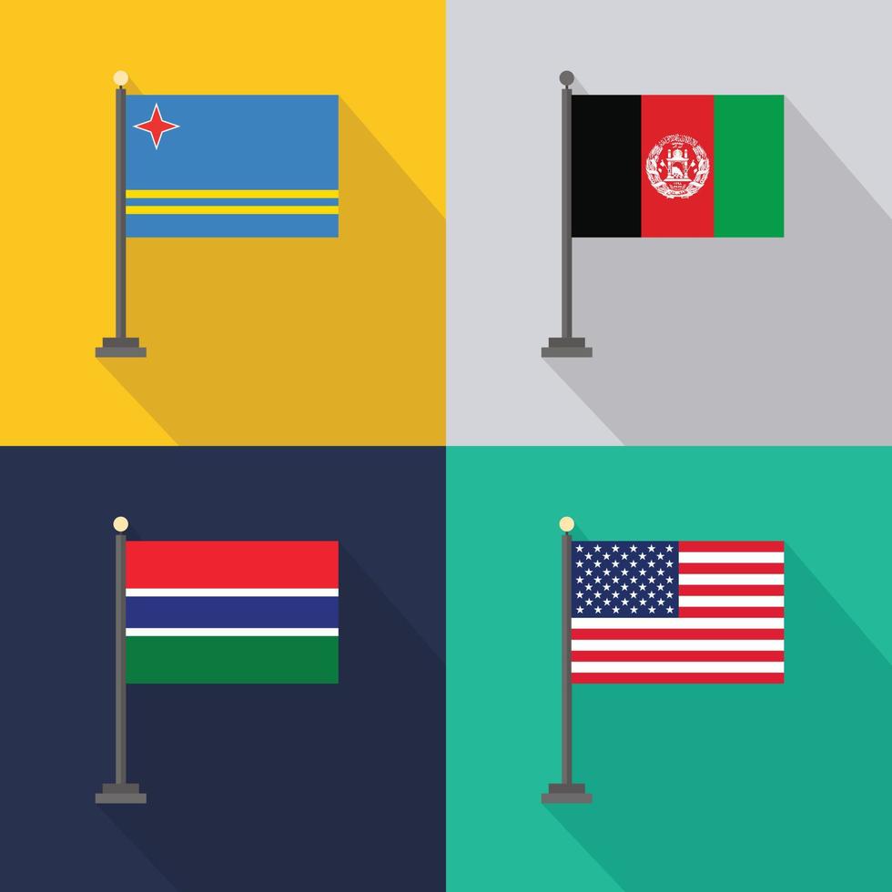 World country flags design vector