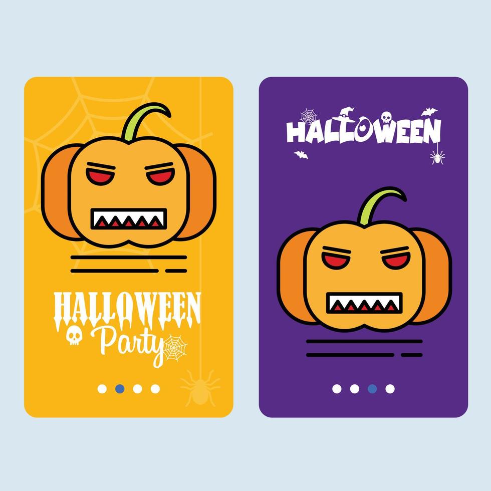 diseño de invitación de halloween feliz con vector de calabaza