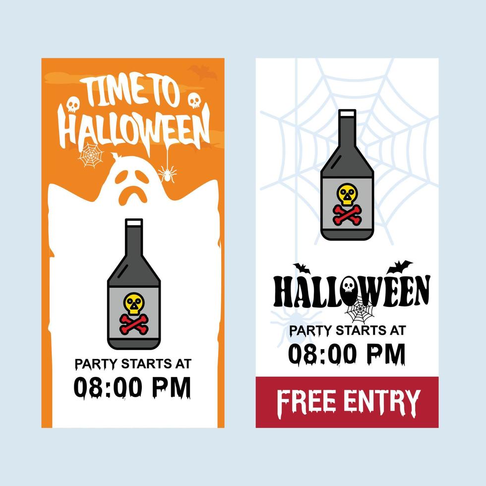 Happy Halloween invitation design with poison vector