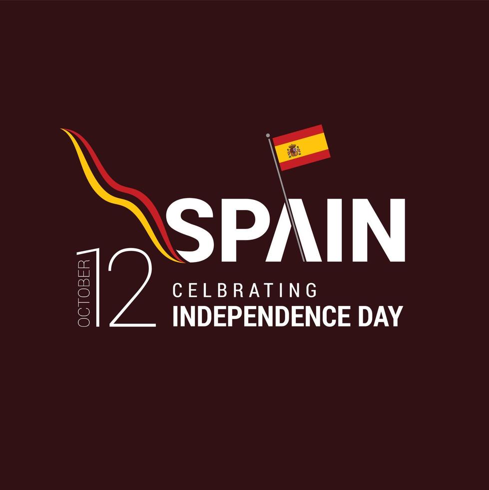 vector de tarjeta de diseño del día de la independencia de españa