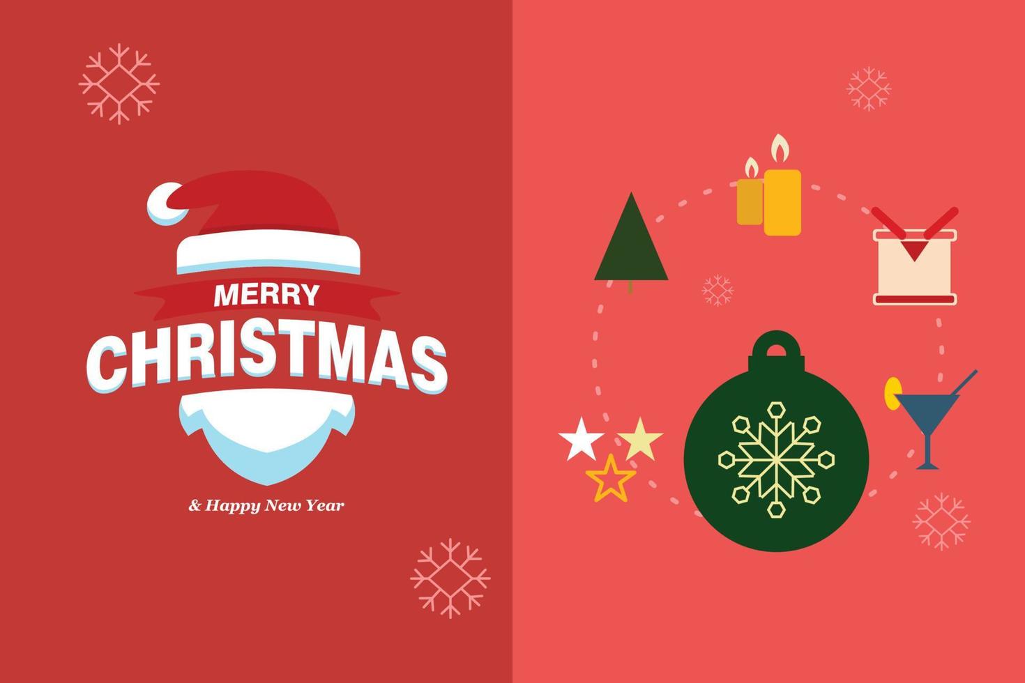 Merry Christmas card with elegent design and typography vector