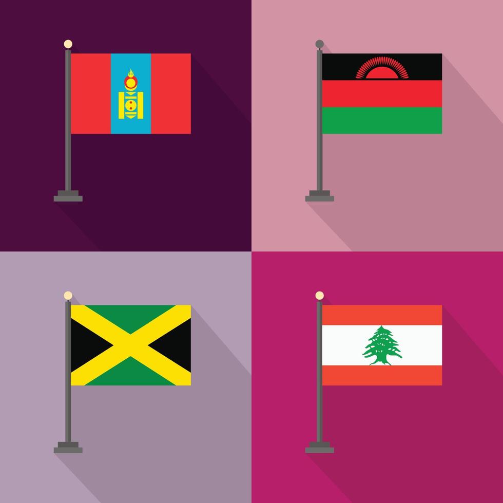 World country flags design vector