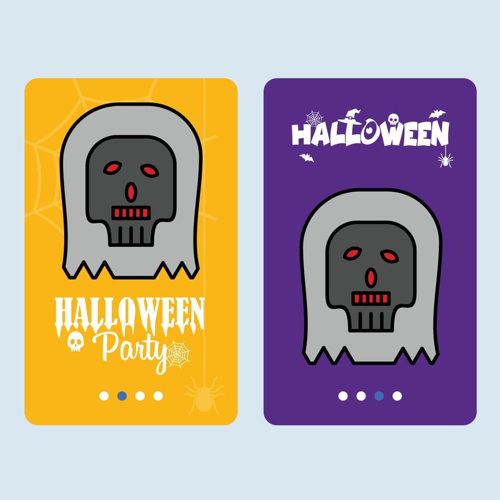 Happy Halloween invitation design with skull vector