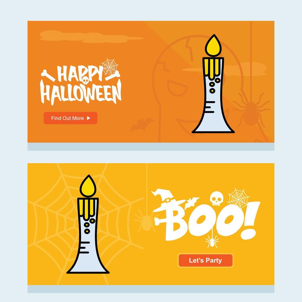 Happy Halloween invitation design with candle vector