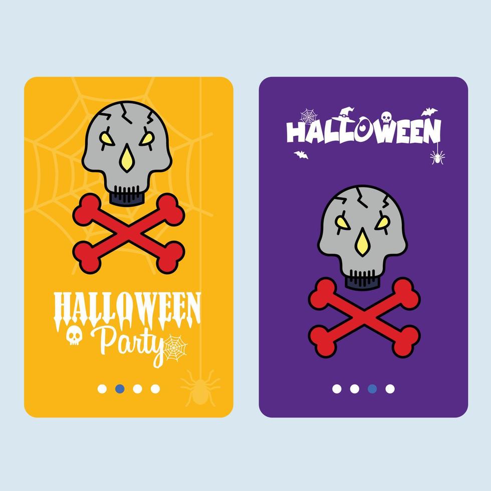 Happy Halloween invitation design with skull vector